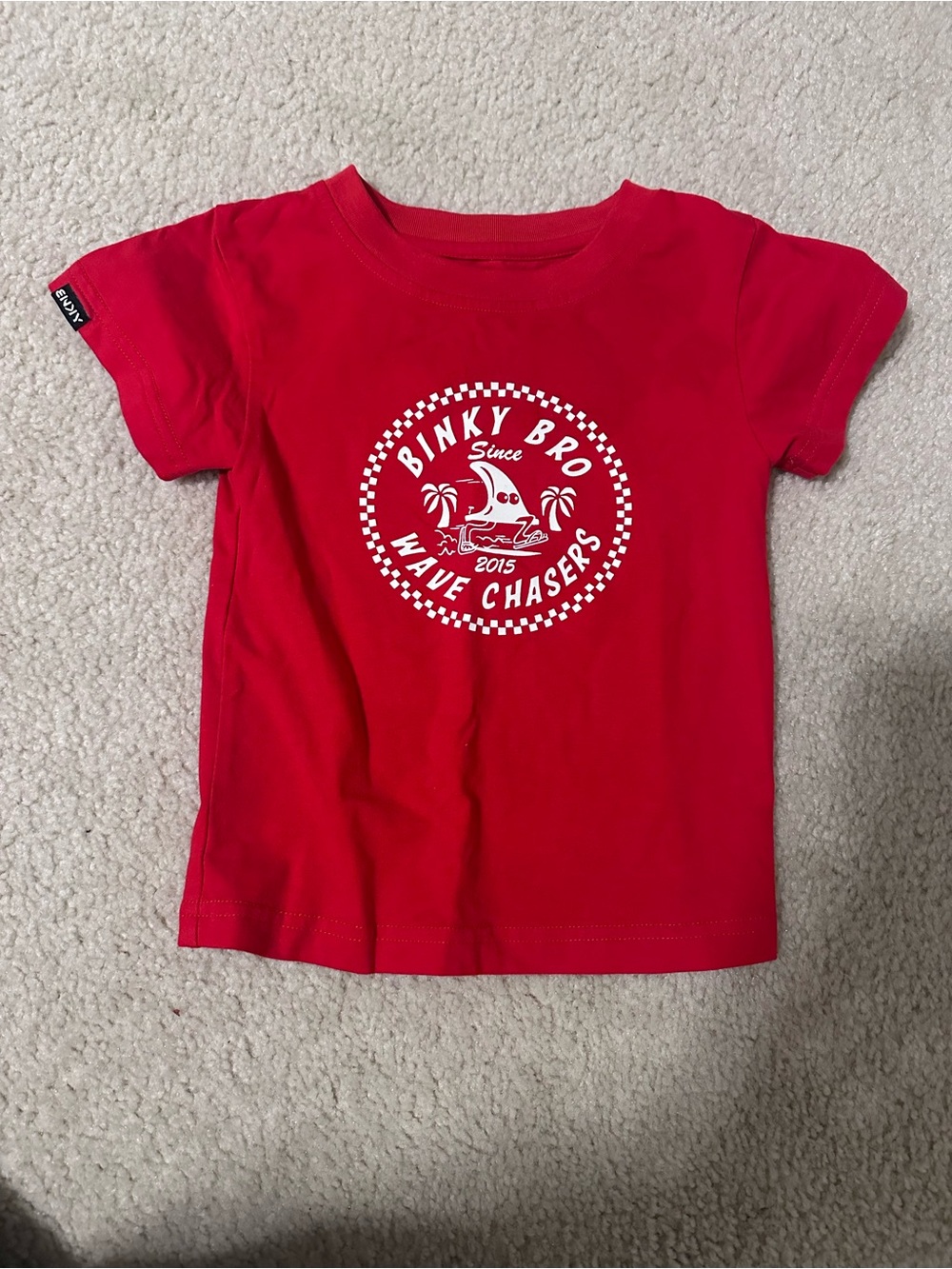 Binky Bro Red “Binky Bro Wave Chasers” Baby Tee 6-12M